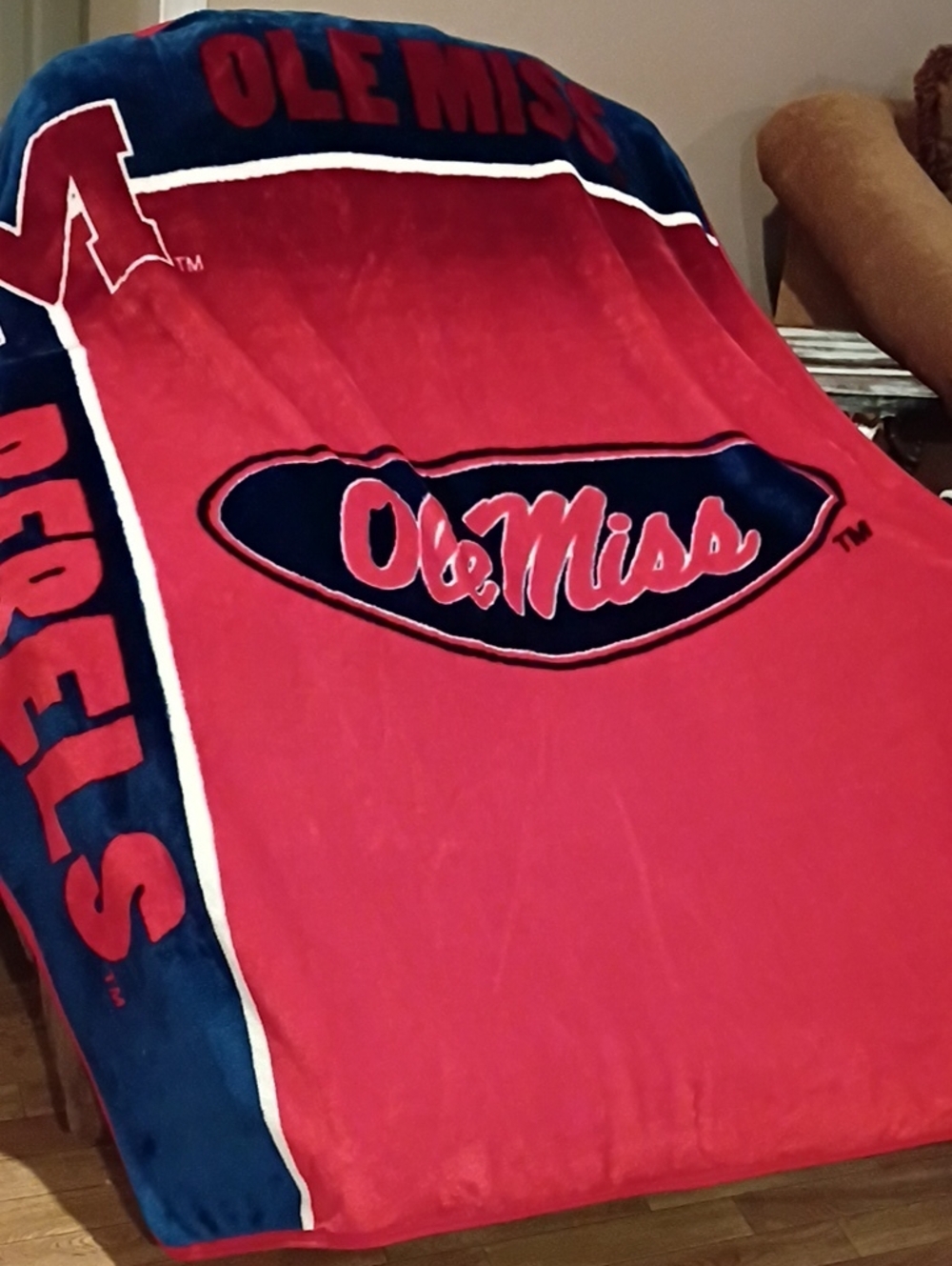 Ole Miss Red Plush Throw Blanket - Collegiate Soft Throw